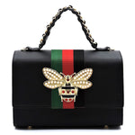 Queen Bee Stripe Satchel 2 in 1 - Black