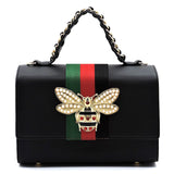 Queen Bee Stripe Satchel 2 in 1 - Black