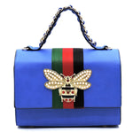 Queen Bee Stripe Satchel 2 in 1 - Blue