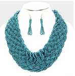 Braided Bib - Blue
