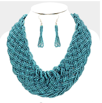 Braided Bib - Blue